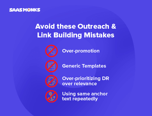 Link building outreach mistakes list.