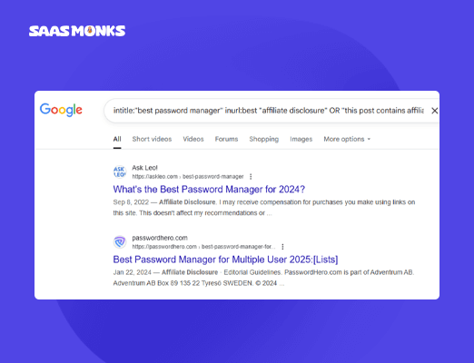 Find affiliate marketing opportunities using Advanced search operators