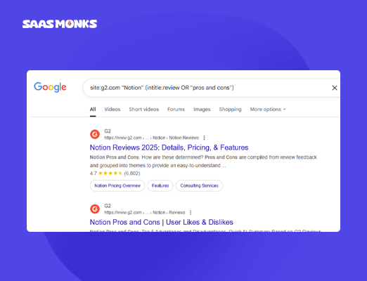 Find customer sentiment and reviews using Google search commands