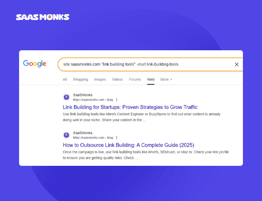 Find internal linking opportunities using advanced search syntax