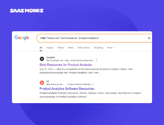 Find resource-page opportunities using search commands