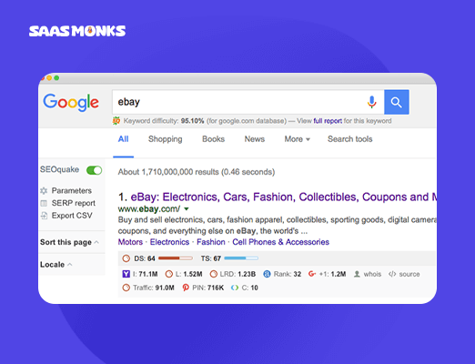 SEOquake SEO Extension Chrome
