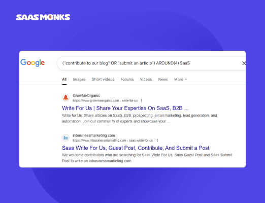 Search Commands to find guest posting sites