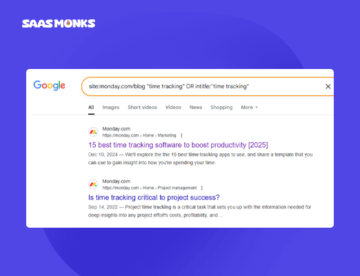 Search syntax to find your competitor’s top pages for a specific keyword
