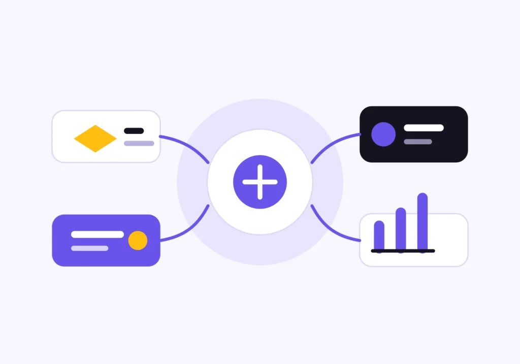 B2B SaaS marketing illustration showing coordinated growth channels